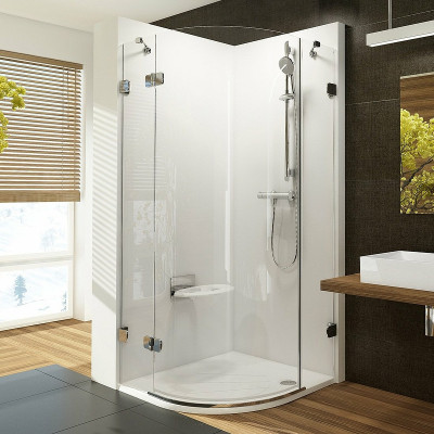 Душевой угол Ravak Brilliant BSKK3-80 80х80 L 3UL44A00Y1 пр-ль хром стекло Transparent