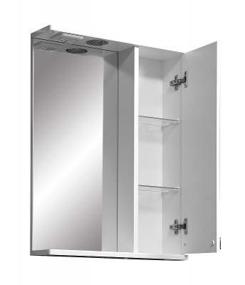 Зеркало со шкафом в ванную Stella Polar Ванда 50/С SP-00000198 с подсветкой белое