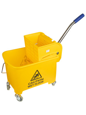 Ведро на колесах с отжимом желтое 20л Baiyun Cleaning AF08068-Y