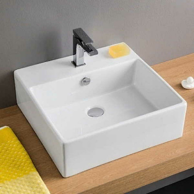 Раковина подвесная Artceram Quadro 50 QUL002 01 00 белая глянцевая прямоугольная