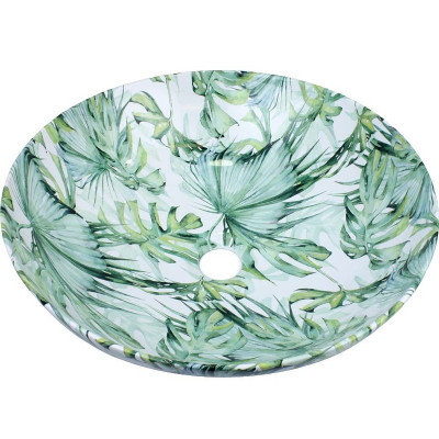 Раковина-чаша Bronze de Luxe 40 3008 белая зеленая круглая