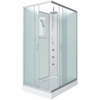 Душевая кабина Niagara Classic 100х80 NG-43085-14QBKTG с гидромассажем прямоугольная угловая