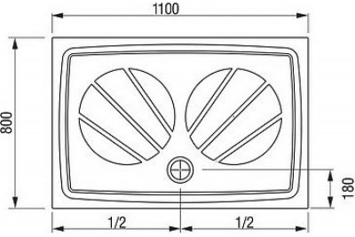 RAVAK Galaxy Pro XA03D401010 Поддон душевой Gigant Pro-110, белый, литой мрамор