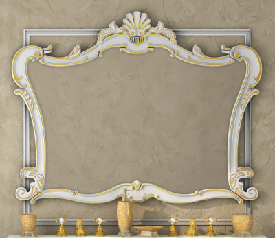 Зеркало для ванной Misty Bianco 80 бежевое сусальное золото 80х90 (Л-Бья02080-381)