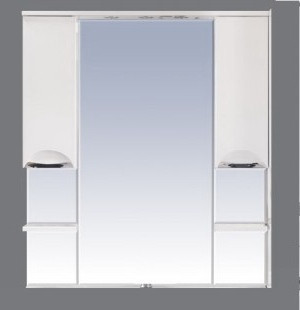 Зеркальный шкаф для ванной Misty София 100 подсветка белая эмаль 114х114 (П-Соф02100-011Св)