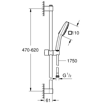 Душевой гарнитур Grohe Tempesta Cube 110 27579003 хром