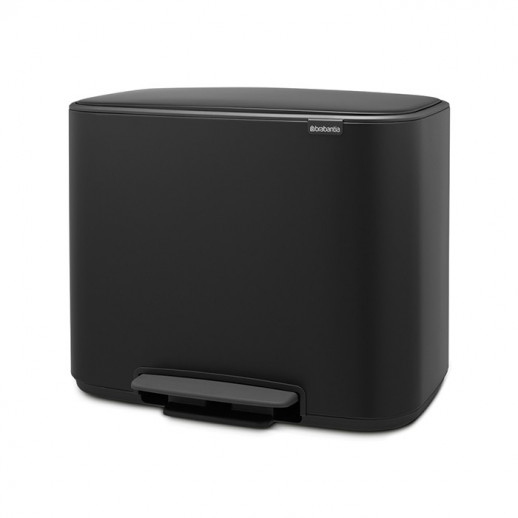 Brabantia Bo 121227 мусорный бак с педалью (11 л + 23 л), черный матовый