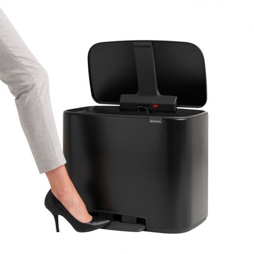 Brabantia Bo 121227 мусорный бак с педалью (11 л + 23 л), черный матовый