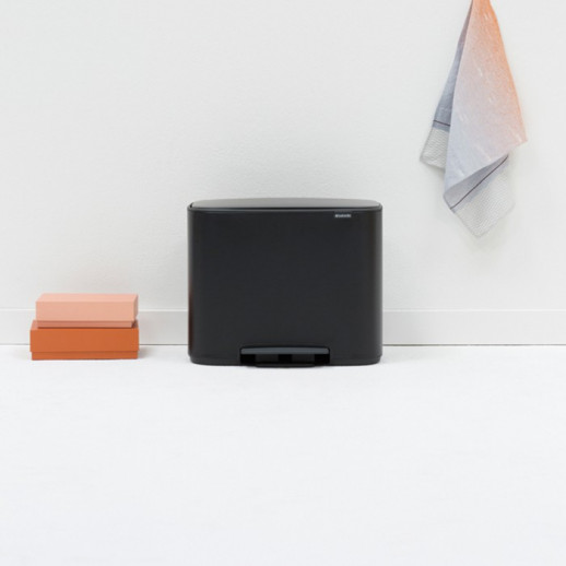 Brabantia Bo 121227 мусорный бак с педалью (11 л + 23 л), черный матовый