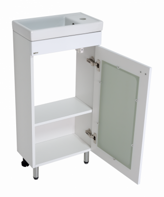 Тумба под раковину Misty Урал - 40 прямая со стеклом (Э-Ура-01040-021Н)