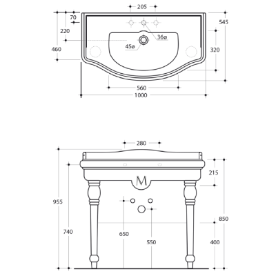 MIGLIORE BELLA 20717 консоль напольная с решеткой, 100 см, золото