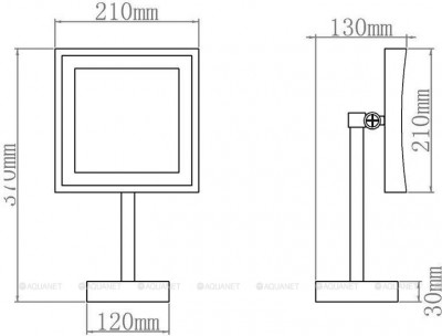 Косметическое зеркало Aquanet 2205D 21.5 см, LED-подсветка настольное хром (00204515)