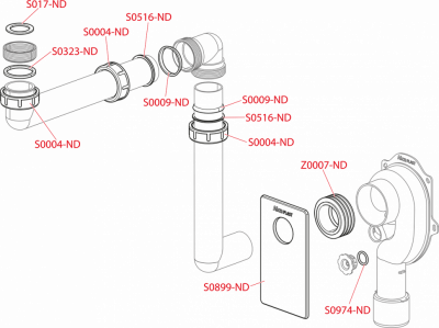 Универсальный сифон под штукатурку, экономящий пространство AlcaPlast A873