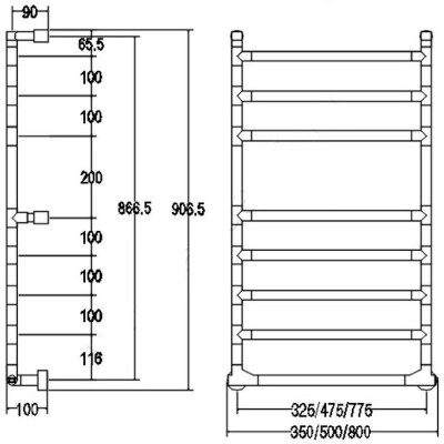 Электрический полотенцесушитель Margaroli Sereno 500x907мм лесенка латунь хром (5744708CRNB)