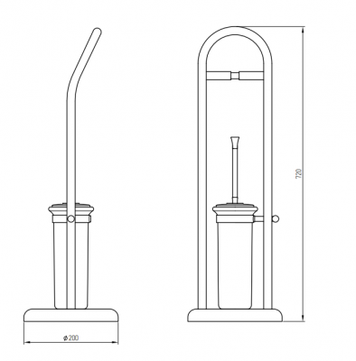 Стойка WC 2-х функциональная MIGLIORE Mirella / Fortuna 30033, керамика/золото