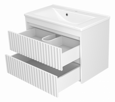 Тумба под раковину Brevita Балатон 80 подвесная BAL-06080-01-01П2Я белая