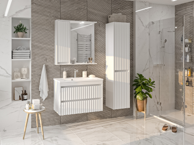 Тумба под раковину Brevita Балатон 80 подвесная BAL-06080-01-01П2Я белая