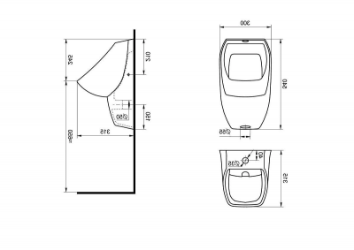 Писсуар Santek Гала 1.WH30.1.774 с креплением
