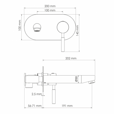 WasserKRAFT Main 4130 встраиваемый смеситель для раковины, хром
