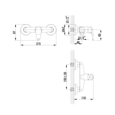 Lemark Pramen LM3318C смеситель с гигиеническим душем и шлангом, хром
