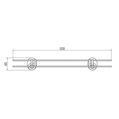 Полка стеклянная FASHUN A1607-1, хром