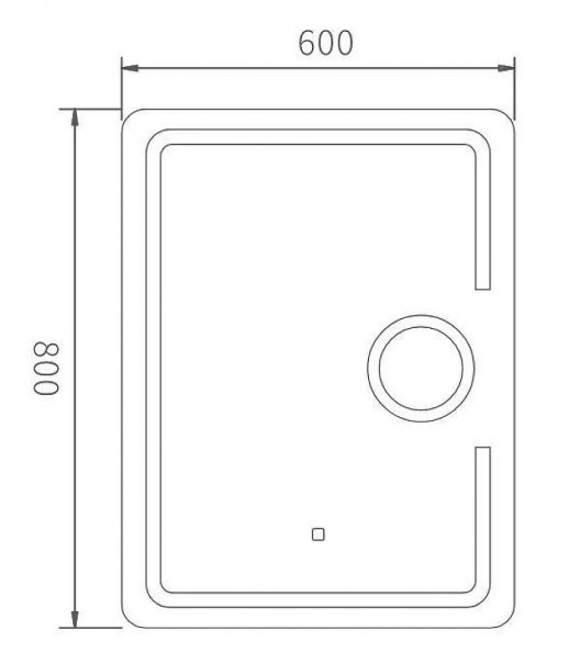 Зеркало Haiba 60 HB661 с подсветкой с сенсорным выключателем (стекло)