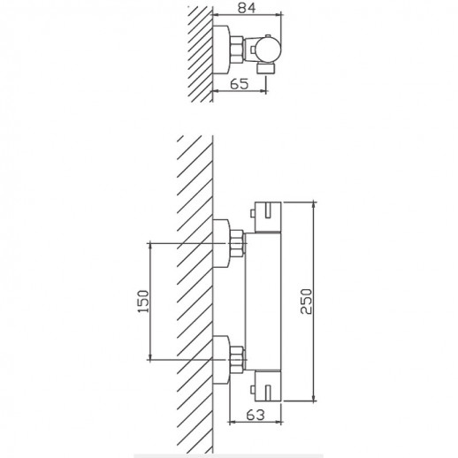 Смеситель для душа Haiba HB20809 с термостатом (латунь) хром