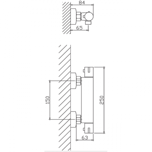 Смеситель для душа Haiba HB20809 с термостатом (латунь) хром