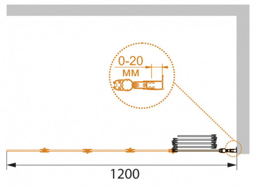 Шторка на ванну CEZARES PRATICO-V-5-120/140-P-Cr-R