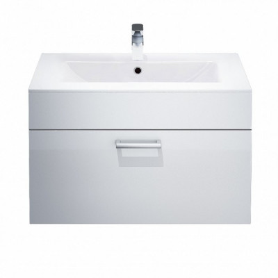 Тумба с раковиной IDDIS Mirro 80 подвесная белая/под дерево (MIR80W2i95K), дизайн современный