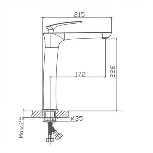Смеситель для раковины Haiba HB11616 (латунь) хром