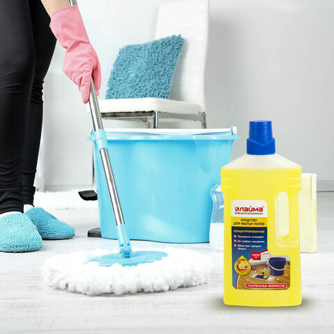 Средство для мытья пола 1 л, ЛАЙМА PROFESSIONAL концентрат, "Цитрусовый микс", усиленная формула, 604795