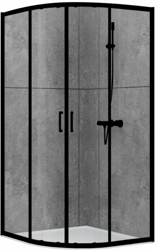 Душевой уголок ABBER Schwarzer Diamant AG01080B, 80х80 см