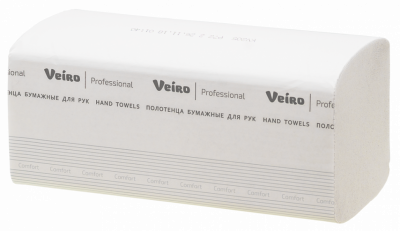 Полотенца для рук V-сложение Veiro Professional Comfort, 2 сл, 200 л, белые