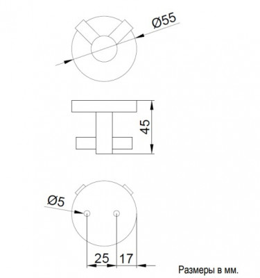 Двойной крючок для халата | полотенца (глянцевая нержавеющая сталь) NOFER Niza 16852.B