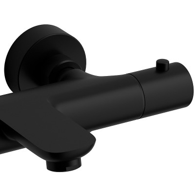 Смеситель для ванны Raiber Graceful RPB-008 с термостатом черный с душевым гарнитуром