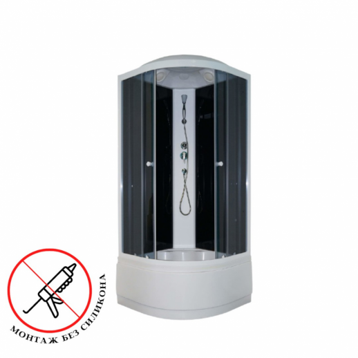 Душевая кабина Parly Classic Эконом EC821 80х80см, сектор, черный