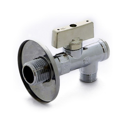 Кран шаровой Bugatti MINNESOTA 871 угловой для смесителей с фильтром и розеткой, НН 1/2 x 1/2, хромированный (08710007)