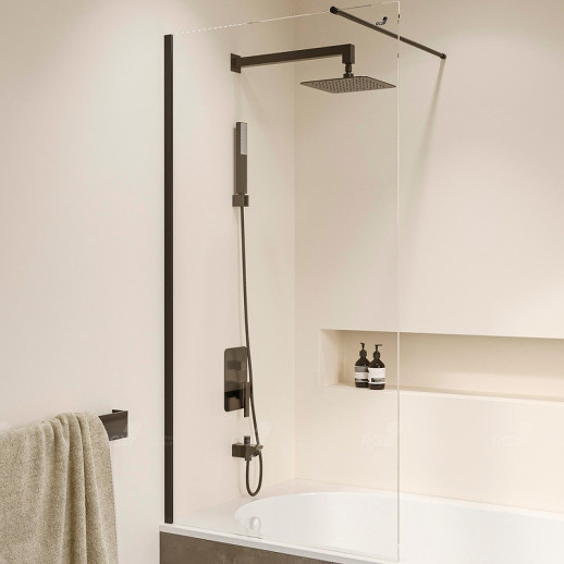 Шторка на ванну RGW Screens SC-051B 60х150 351105106-14 прозрачная профиль черный