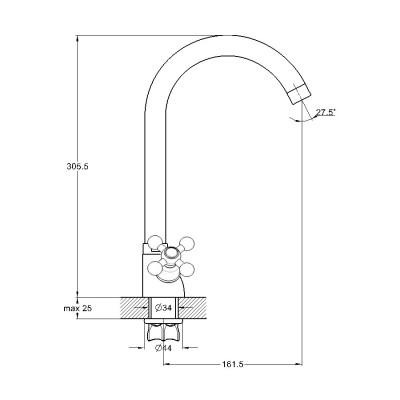 Смеситель для кухни G.Lauf QTZ4-A856, хром
