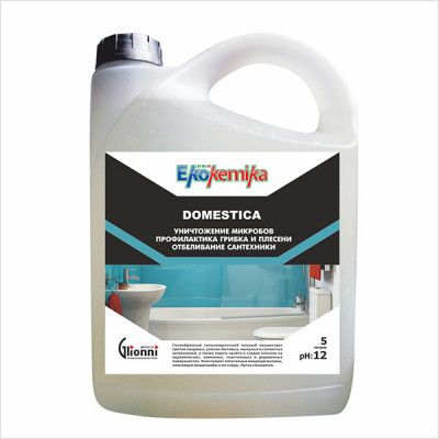 Ekokemika Domestica концентрат для уничтожения микробов, профилактики плесени и отбеливания сантехники, 5 л