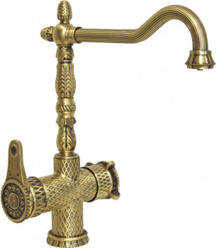 Смеситель для кухонной мойки ZORG Antic  (A 50 KF-BR), рычажный, ретро стиль