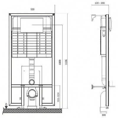 Инсталляция Bettoserb Sava Fix Slim 40006456 для унитаза без клавиши