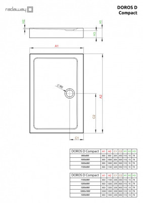 Акриловый поддон для душа Radaway Doros D Compact 120x90x11,5 белый прямоугольный