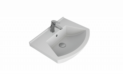 Мебельный умывальник Dreja ALFA 55 см, белая керамика