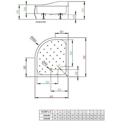 Акриловый поддон для душа Radaway Korfu E 120x90 L 4E91240-03L белый асимметричный