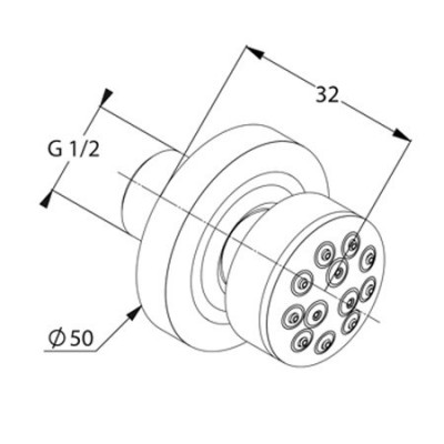 Kludi 6108305-00 FRESHLINE душевая форсунка, хром