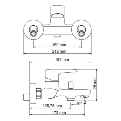 WasserKRAFT Vils 5601 смеситель для ванны, хром