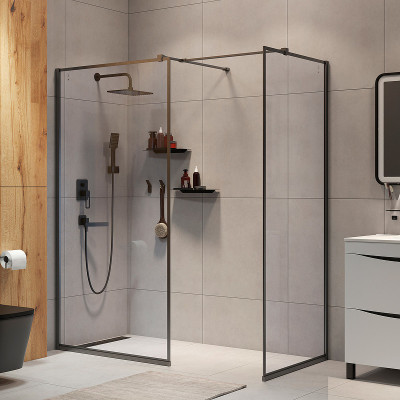 Душевая перегородка Iddis Slide 110 SLI8GS1i23 пр-ль графит стекло прозрачное