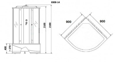 Душевая кабина Niagara Eco NG-8308-14 90х90х210 см